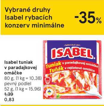 Isabel tuniak v paradajkovej omáčke, 80 g