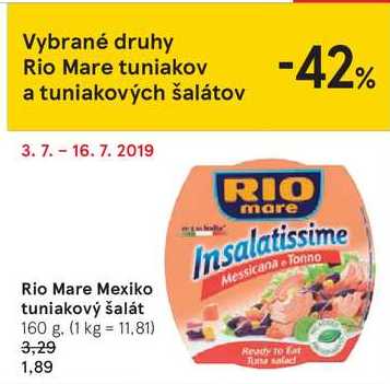 Rio Mare Mexiko tuniakový šalát, 160 g
