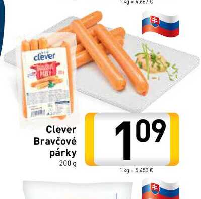  Clever Bravčové párky 200 g