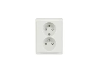 SEZ Dvojzásuvka polozapustená Standard Z 3121 B biela 33 x 80 x 104 mm