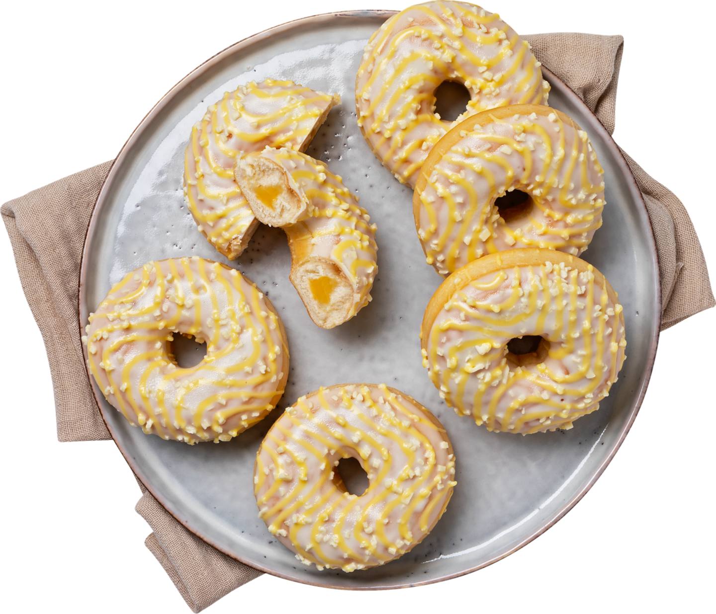 Donut s náplní citron cheesecake
a jogurtovou polevou
